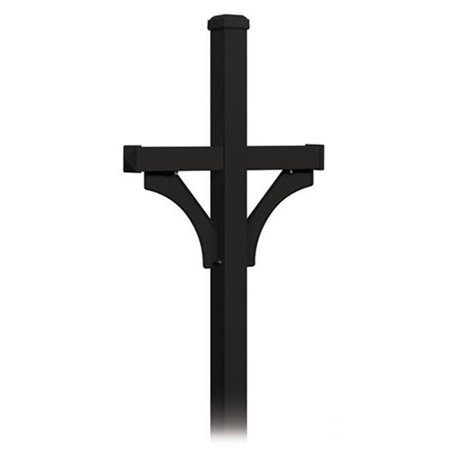 SALSBURY INDUSTRIES Salsbury 4372BLK Deluxe Post-2 Sided-In-Ground Mounted For Roadside Mailbox-Black 4372BLK